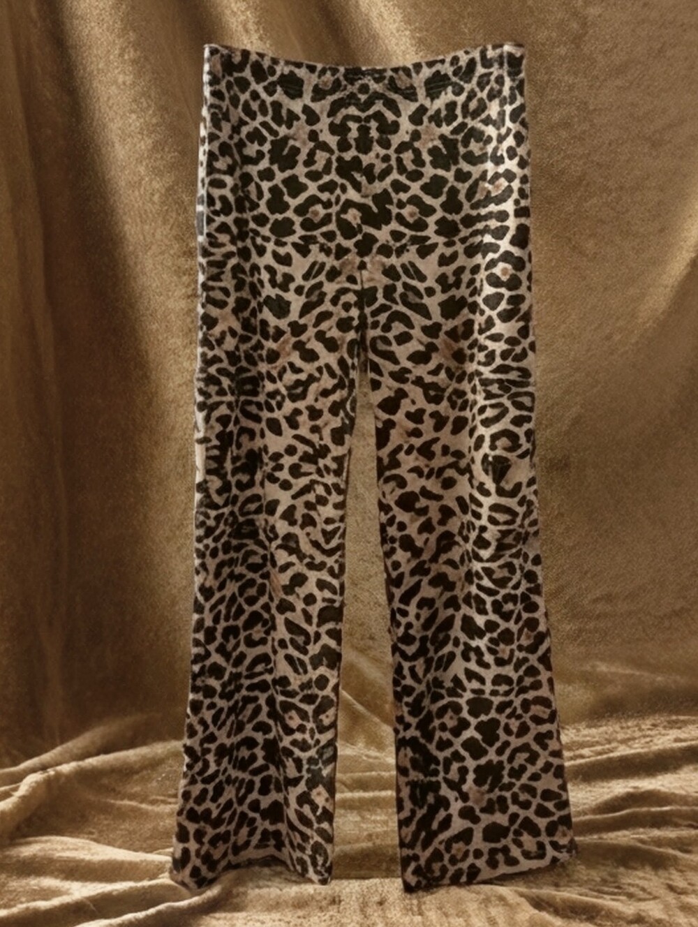 Luxurious Leopard Silk-Like Wide Leg Pants